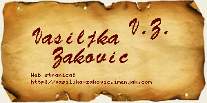 Vasiljka Zaković vizit kartica